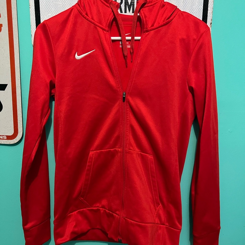 Red Nike zip up jacket